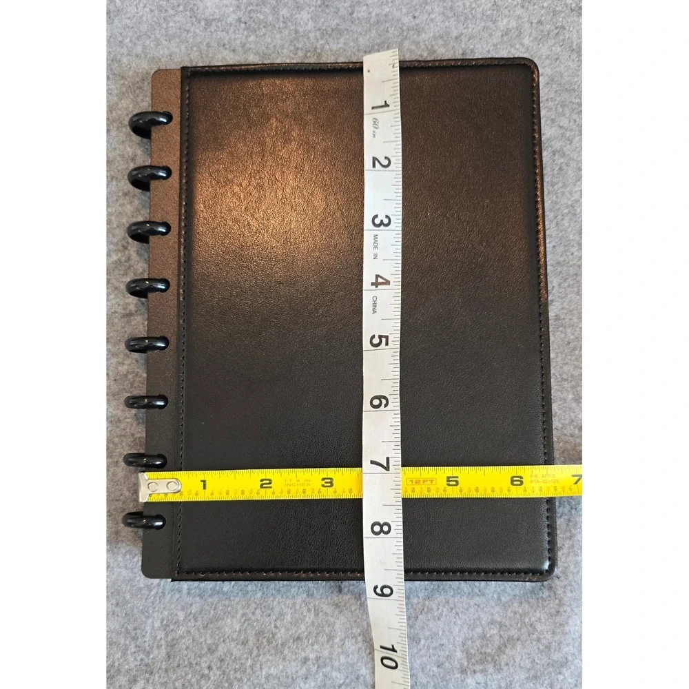 TUL Discbound Notebook A5 With Leather Cover Junior Size, 60 Sheets, Black NWOT